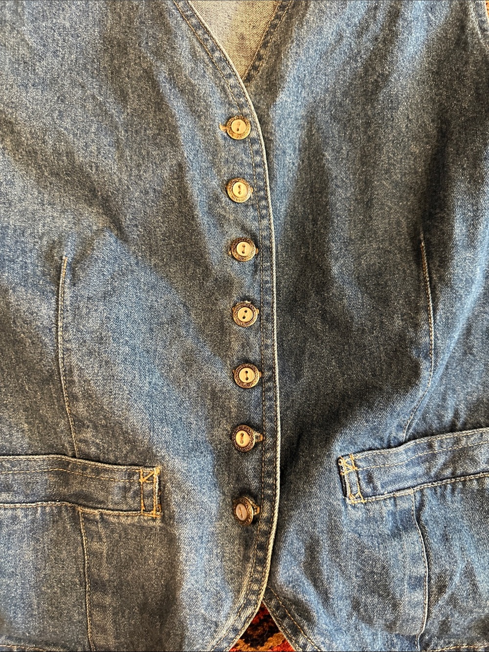 Denim Button down Vest - Picture 2 of 4